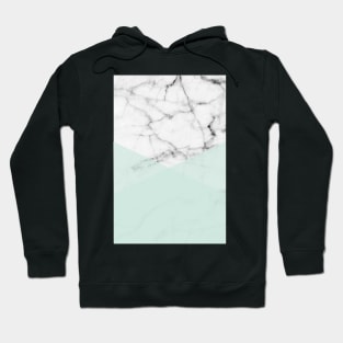 Real White Marble Half Mint Green Shapes Hoodie